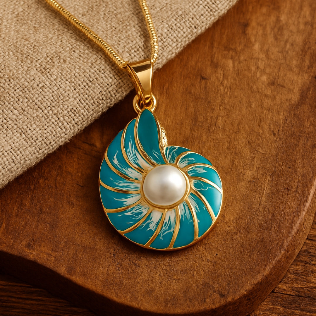 Pearl Blue Shell Necklace
